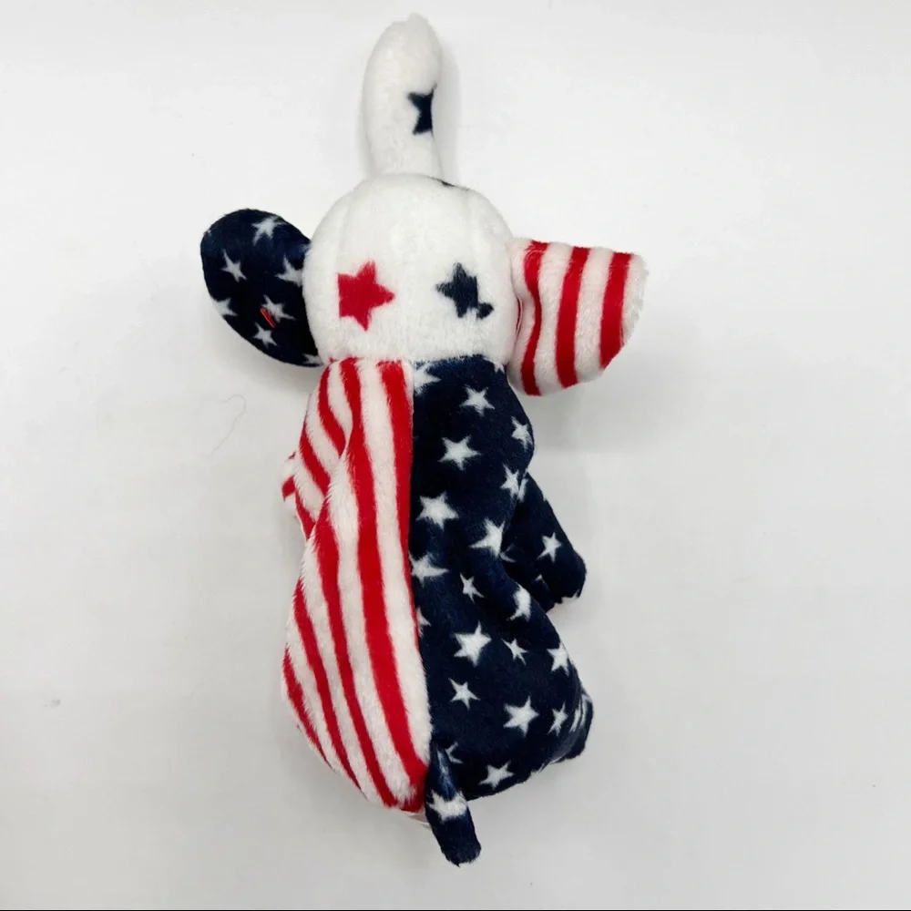 Ty Vintage Y2K Beanie RIGHTY the Elephant Patriotic Red, White & Blue Plush